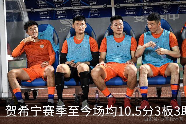 贺希宁赛季至今场均10.5分3板3助 上赛季场均20.1分5板3.7助